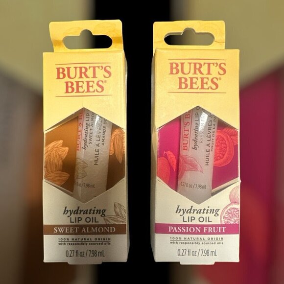 Burt’s Bees Hydrating Lip Oil Bundle Passion Fruit + Sweet Almond NIB - Picture 1 of 1